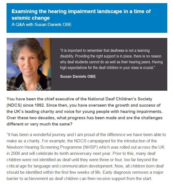 Examining hearing impairment with Susan Daniels OBE