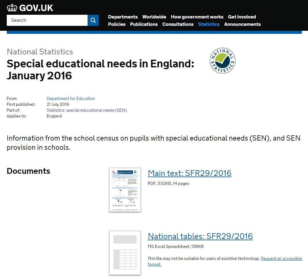 The DfE updates its SEN statistics
